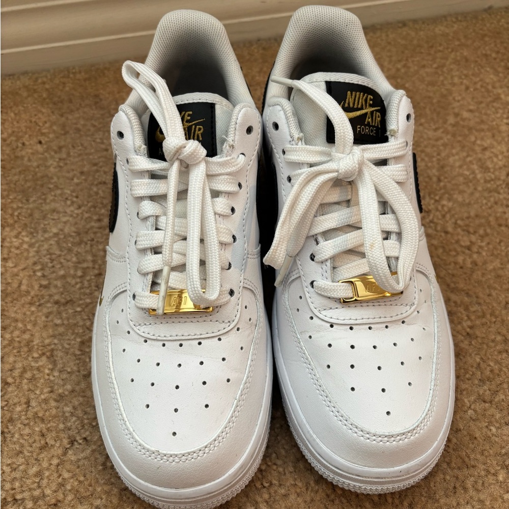 Nike Air Force 1 White and Black Sneakers